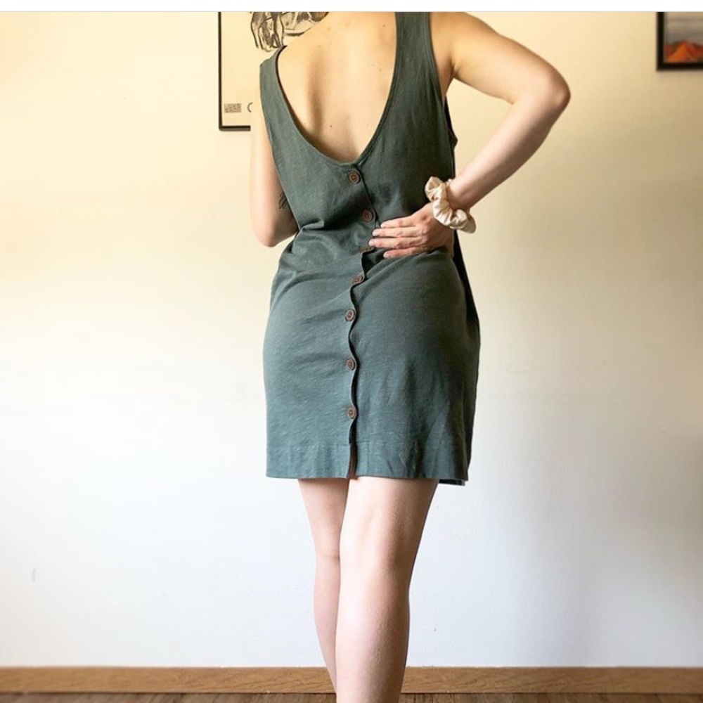 Pact button dress NWT